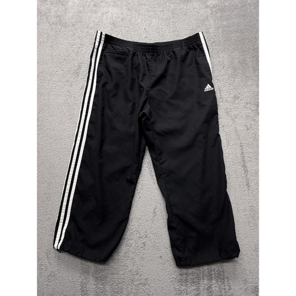adidas Pants - Adidas Pants Womens Large Black 3 Stripe Track Windbreaker Athletic‎ Polyester